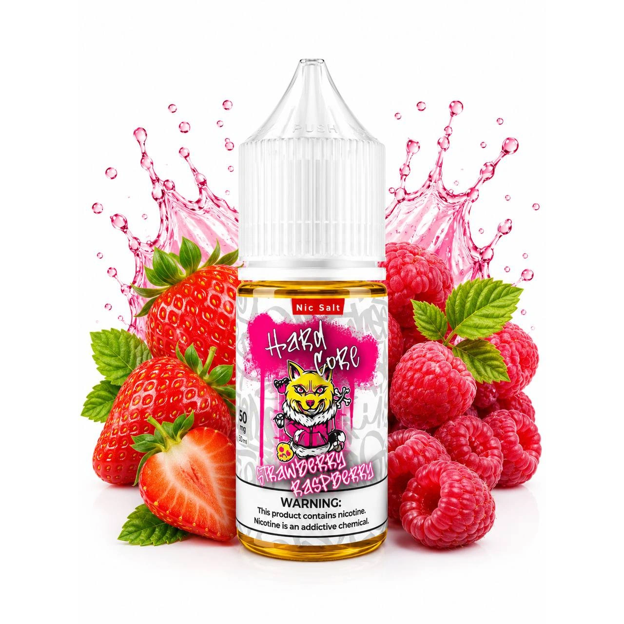 Солевая Жидкость Hard Core - Strawberry Raspberry (Клубника Малина) 30 ML 50 MG