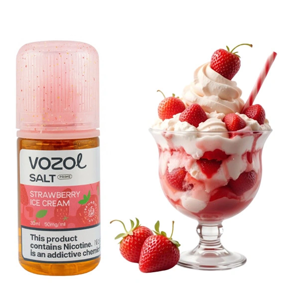 Сольова Рідина Vozol Salt Prime Strawberry Ice Cream (Полуниця Морозиво) 30 МЛ 50 МГ